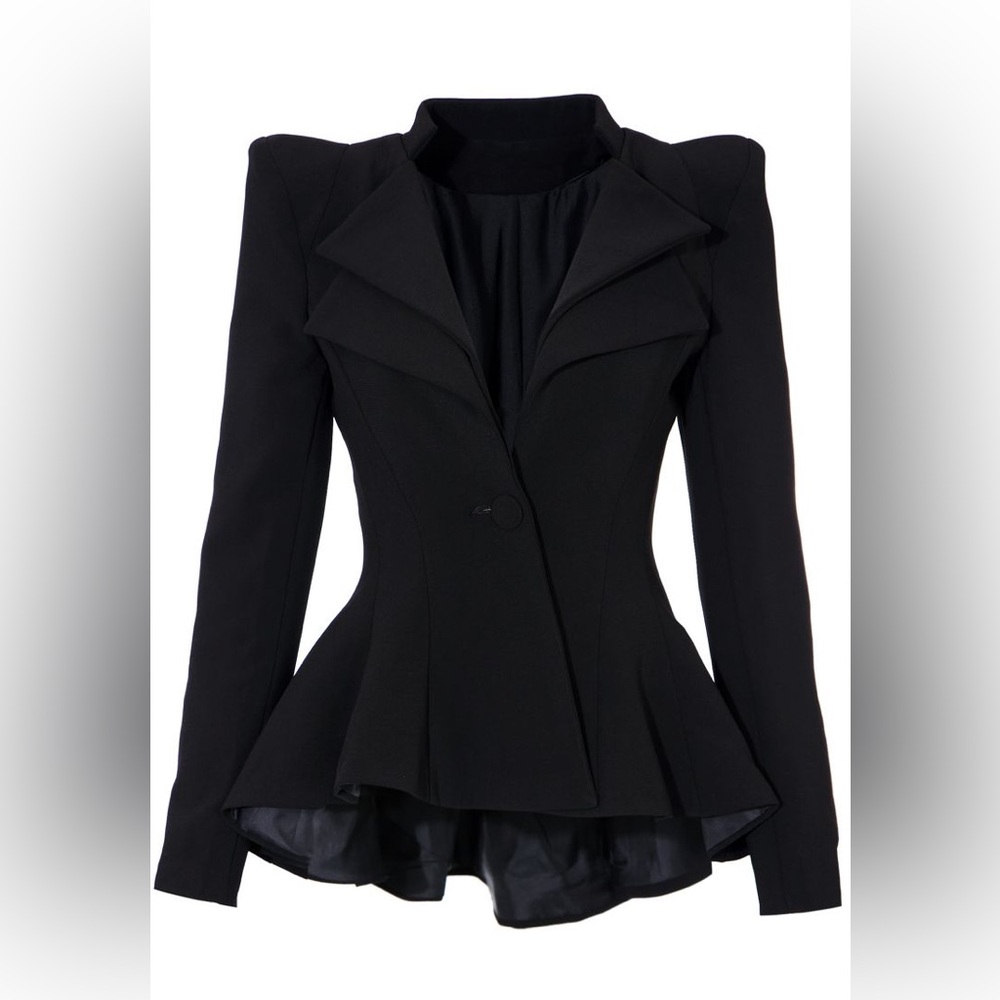 Asymmetrical Peplum Blazer | Office Wear Suit, small/medium